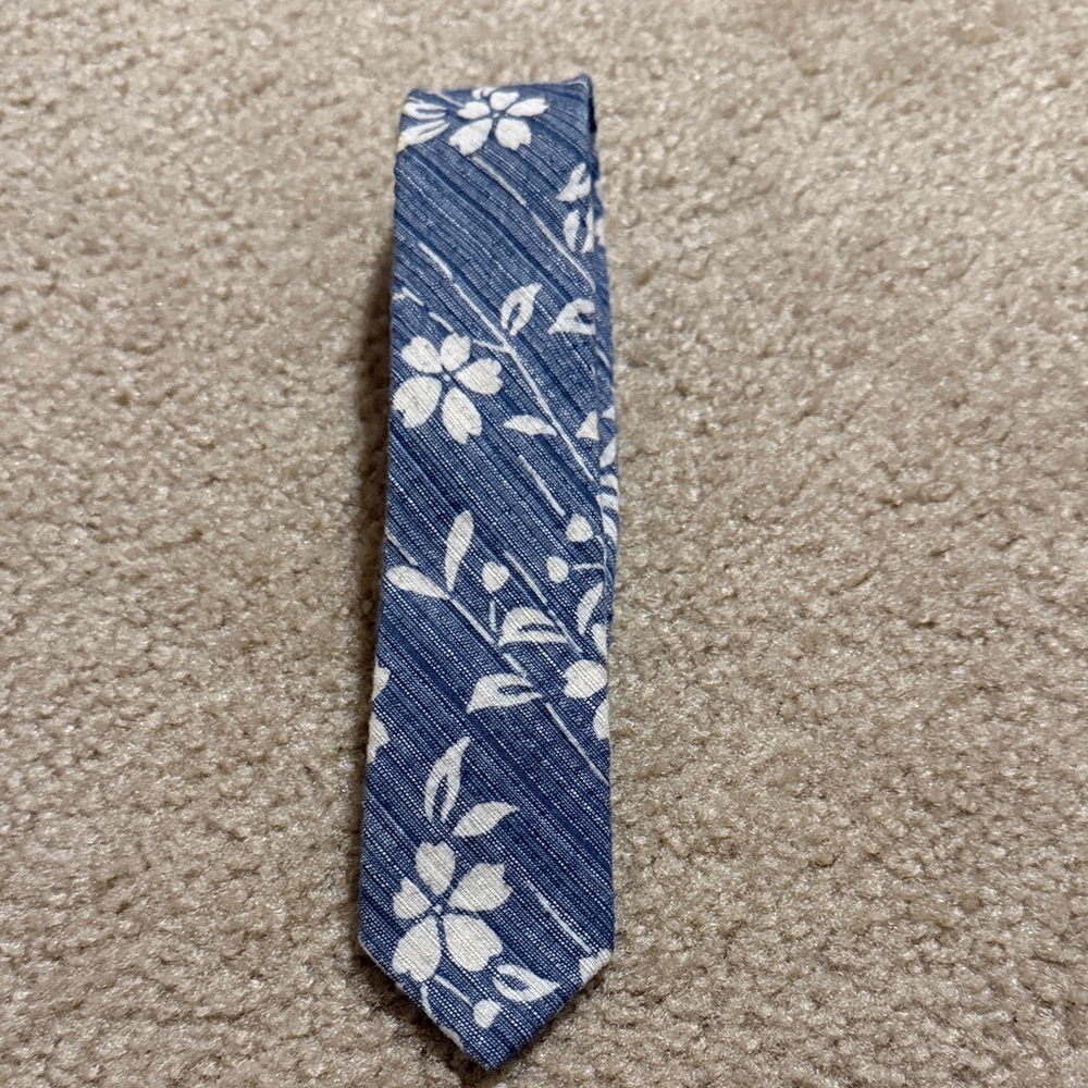 Original Penguin Blue and White Floral Tie